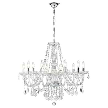 Lin Crystal  Large Crystal Chandelier, Modern Chrome Crystal Chandeliers